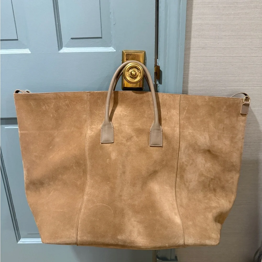 Aerin Suede Oversized Weekender Bag - Picture 11 of 13